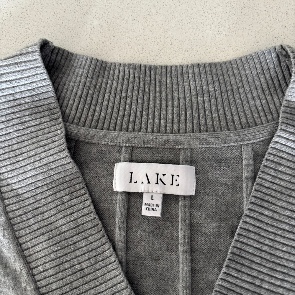 Lake Grey Ribbed Button Up Cardigan Sweater - Picture 3 of 10